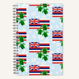 Hawaii Vlag en groene Zeeen Vlampjes Notitieboek