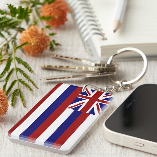 Hawaii-vlag Sleutelhanger (Voorkant Rechts)