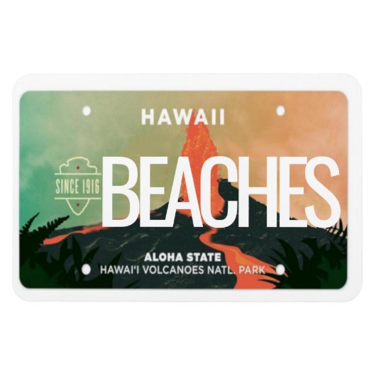 Hawaii Volcano Licence Bord Magneet (Horizontaal)