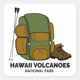 Hawaii Volcanoes National Park Backpack Vierkante Sticker