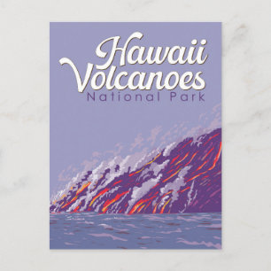 Hawaii Volcanoes National Park Illustratie Reizen Briefkaart