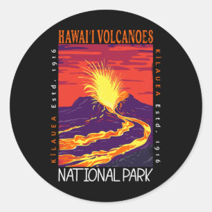 Hawaii Volcanoes National Park Kilauea vulkaan Vin Ronde Sticker