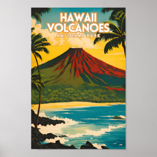 Hawaii Volcanoes National Park Reisposter Poster