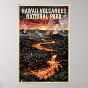 Hawaii Volcanoes National Park Reisposter uit het Poster