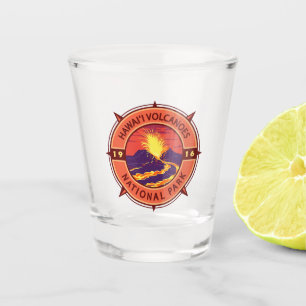 Hawaii Volcanoes National Park Retro Compass Shot Glas