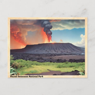 Hawaii Volcanoes National Park Vintage Reizen Briefkaart