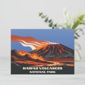 Hawaii Volcanoes National Park Wedding Table Sign Kaart (Staand voorkant)