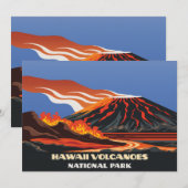 Hawaii Volcanoes National Park Wedding Table Sign Kaart (Voorkant / Achterkant)