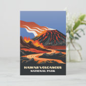 Hawaii Volcanoes National Park Wedding Table Sign Kaart (Staand voorkant)