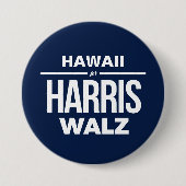 Hawaii voor Harris Walz Ronde Button 7,6 Cm (Voorkant)