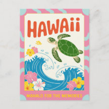 Hawaii VS Retro Zeeschildpad Hibiscus Mahalo