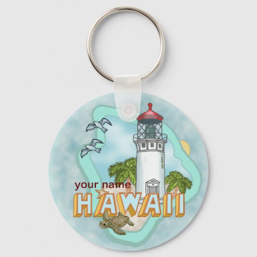 Hawaii Vuurtoren sleutelhanger (Voorkant)