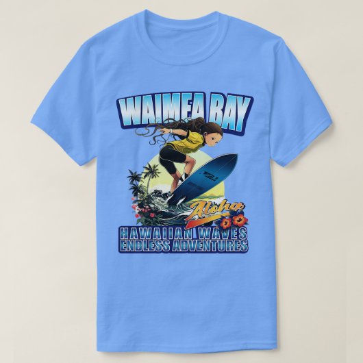 Hawaii waimea bay surf 80801 TShirt (Design devant)