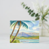  Hawaii Waterverf Reizen Briefkaart (Staand voorkant)