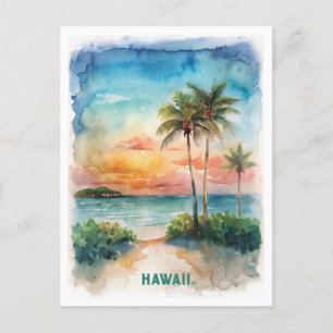 Hawaii Waterverf schilderij Briefkaart