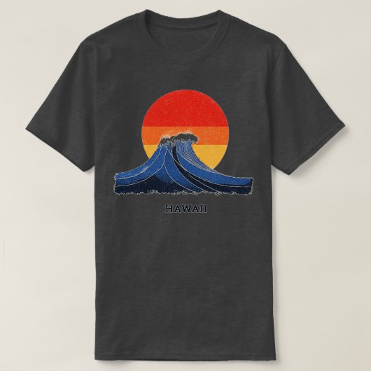 Hawaii Wave et Sunset Graphic TShirt (Design devant)