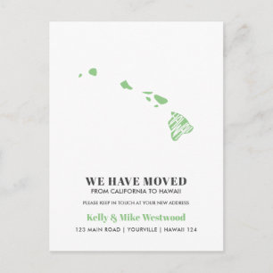 HAWAII We hebben verhuisd Nieuw adres Nieuw Home Briefkaart