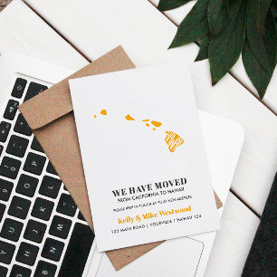 HAWAII We hebben verhuisd Nieuw adres Nieuw Home Briefkaart