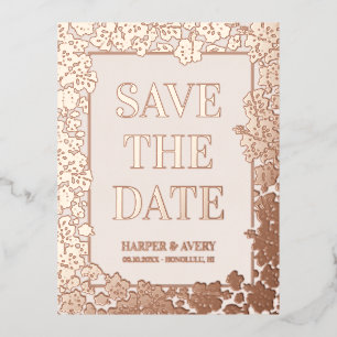 Hawaii Wedding Bewaar de datum Folie Feestdagen Briefkaart