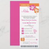 Hawaii Wedding Boarding Pass Kaart (Voorkant / Achterkant)