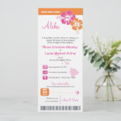 Hawaii Wedding Boarding Pass Kaart (Staand voorkant)