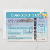 Hawaii Wedding Boarding Pass Uitnodiging (Voorkant)