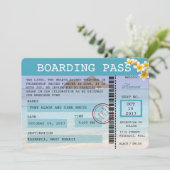 Hawaii Wedding Boarding Pass Uitnodiging (Staand voorkant)