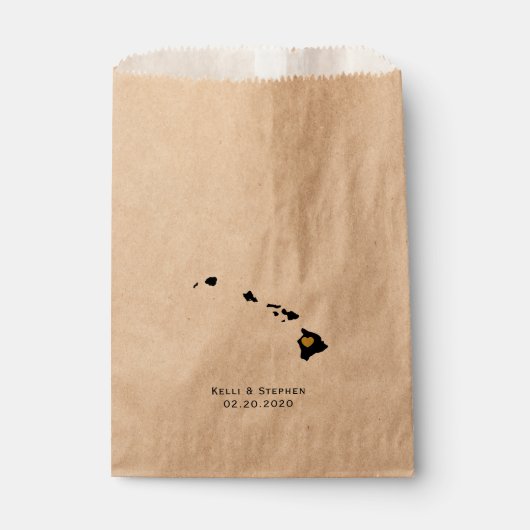 Hawaii Wedding Favor Traite Sacks, Sacs Cadeaux (Devant)
