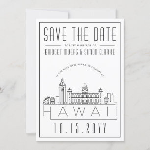 Hawaii Wedding gestileerde Skyline sparen de Datum Kaart