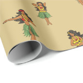Hawaii Wedding Hula Dancing Girls Patterned Cadeaupapier (Rol Hoek)