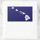 Hawaii White State Kaart HI Rechthoek Stickers (Tas)