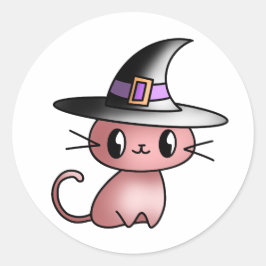 Hawaii Witch Cat Ronde Sticker
