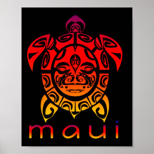 Hawaii Zee Levendige Schildpad Poster