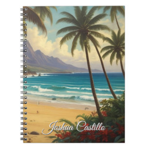 Hawaii Zonsondergang Calligrafie Eenvoudig Profess Notitieboek