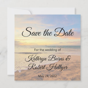 Hawaii Zonsondergang op het strand Save the Date