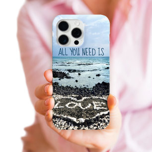 Hawaii Zwart Zand Strand Koraal Hart Liefde Quote iPhone 16 Pro Max Hoesje