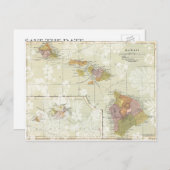 Hawaiiaans Briefkaart Save the Date (Voorkant / Achterkant)