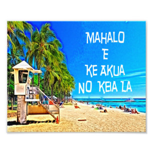 Hawaiiaans Gezegde Mahalo e Ke Akua No Keia La Wal Foto Afdruk