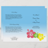 Hawaiiaans hibiscus flower tropisch trouwprogramma (Voorkant / Achterkant)