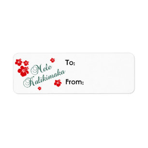 Hawaiiaans kerstcadeauLabel Etiket