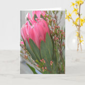 Hawaiiaanse Bloemen Protea Kaart (Gele Bloem)