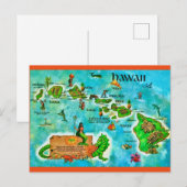 Hawaiiaanse eilanden Fun Kaart Ansichtkaart (Voorkant / Achterkant)