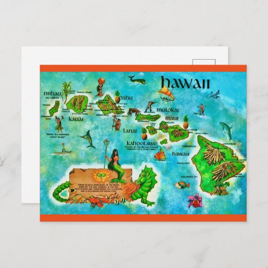 Hawaiiaanse eilanden Funkaart Briefkaart (Voorkant / Achterkant)