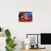 HAWAIIAANSE FANTASIEWRESTELEN POSTER (Thuiskantoor)
