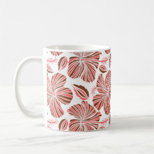 Hawaiiaanse hibiscus bloemen: bruine tropische sti koffiemok