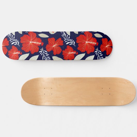 Hawaiiaanse hibiscus print skateboard (Horizontaal)