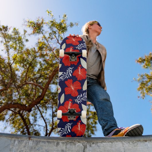 Hawaiiaanse hibiscus print skateboard (Buiten 1)