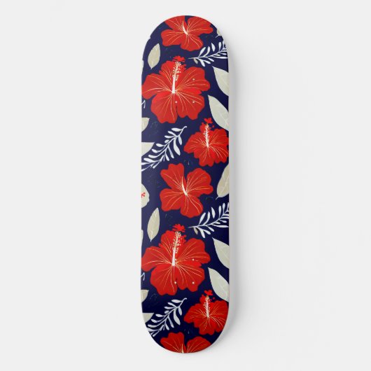 Hawaiiaanse hibiscus print skateboard (Voorkant)