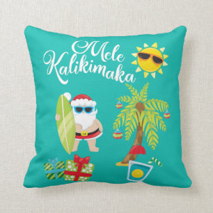 Hawaiiaanse kerst. Santa Claus Mele Kalikimaka. Kussen
