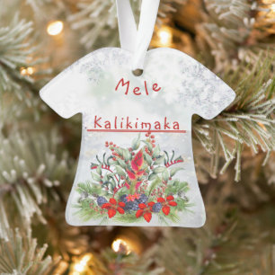 Hawaiiaanse kerstbloemen Aloha Shirt Ornament